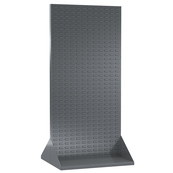 Grey, 35-3/4" x 32" x 75" Double Sided Louvered Floor Rack