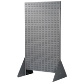Grey, 36" x 66-3/8" Double Sided Louvered Floor Rack