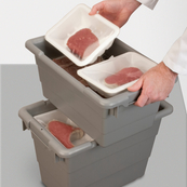 Grey, 17-1/4" x 11" x 12" Cross Stack and Nest Tote (6 Per Carton)