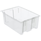 Clear, 19-1/2" x 13-1/2" x 8" Nest and Stack Tote (6 Per Carton)