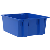 Blue, 23-1/2" x 19-1/2" x 10" Nest and Stack Tote (3 Per Carton)