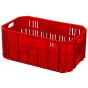 Red, 20"L x 12"W x 8"H Vented Handsfree Crate