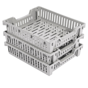 Grey, 20" x 16" x 5", Stack and Nest Tray