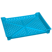 Lt. Blue, 24"L x 18"W x 3"H Stackable Tray w/ Vented Sides and Base