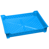 Lt. Blue, 24"L x 18"W x 4"H Stackable Tray w/ Vented Sides and Base