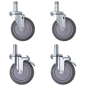 5" Polyurethane Casters, 2 w/ Brakes, 2 w/o Brakes