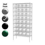 12"D x 36"W x 74"H Grey Epoxy Shelf w/ (9) Shelves and (32) 30080s