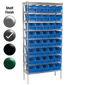 12"D x 36"W x 74"H Grey Epoxy Shelf w/ (9) Shelves and (40) 30090s