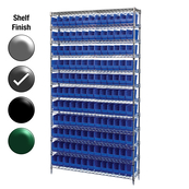 12"D x 36"W x 74"H Grey Epoxy Shelf w/ (12) Shelves and (132) 30110s