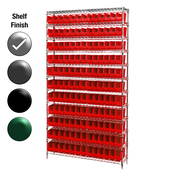 12"D x 36"W x 74"H Chrome Shelf w/ (12) Shelves and (132) 30110s