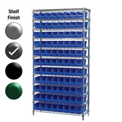 12"D x 36"W x 74"H Grey Epoxy Shelf w/ (12) Shelves and (88) 30120s