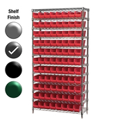 12"D x 36"W x 74"H Grey Epoxy Shelf w/ (12) Shelves and (88) 30120s