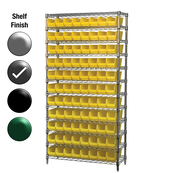 12"D x 36"W x 74"H Grey Epoxy Shelf w/ (12) Shelves and (88) 30120s