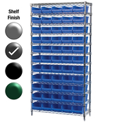 12"D x 36"W x 74"H Grey Epoxy Shelf w/ (12) Shelves and (55) 30130s