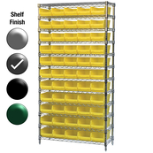 12"D x 36"W x 74"H Grey Epoxy Shelf w/ (12) Shelves and (55) 30130s