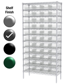 12"D x 36"W x 74"H Grey Epoxy Shelf w/ (12) Shelves and (44) 30150s