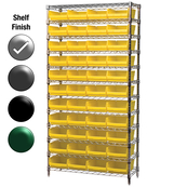 12"D x 36"W x 74"H Chrome Shelf w/ (12) Shelves and (44) 30150s