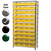 12"D x 36"W x 74"H Grey Epoxy Shelf w/ (12) Shelves and (44) 30150s