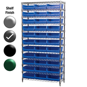 12"D x 36"W x 74"H Grey Epoxy Shelf w/ (12) Shelves and (33) 30170s