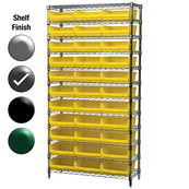 12"D x 36"W x 74"H Grey Epoxy Shelf w/ (12) Shelves and (33) 30170s