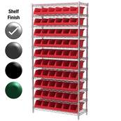 12"D x 36"W x 74"H Chrome Shelf w/ (11) Shelves and (10) 30312s
