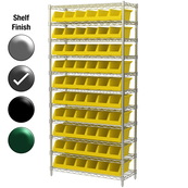 12"D x 36"W x 74"H Grey Epoxy Shelf w/ (11) Shelves and (10) 30312s