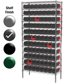 12"D x 36"W x 74"H Grey Epoxy Shelf w/ (12) Shelves and (88) 36442s