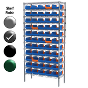 12"D x 36"W x 74"H Grey Epoxy Shelf w/ (12) Shelves and (55) 36462s