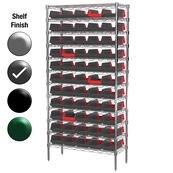 12"D x 36"W x 74"H Grey Epoxy Shelf w/ (12) Shelves and (55) 36462s