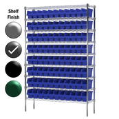 12"D x 48"W x 74"H Grey Epoxy Shelf w/ (9) Shelves and (88) 30040s