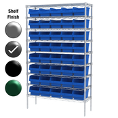 12"D x 48"W x 74"H Grey Epoxy Shelf w/ (9) Shelves and (40) 30080s