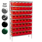 12"D x 48"W x 74"H Grey Epoxy Shelf w/ (9) Shelves and (48) 30090s