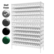 12"D x 48"W x 74"H Chrome Shelf w/ (12) Shelves and (176) 30110s