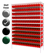 12"D x 48"W x 74"H Grey Epoxy Shelf w/ (12) Shelves and (176) 30110s