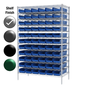 12"D x 48"W x 74"H Chrome Shelf w/ (12) Shelves and (66) 30130s