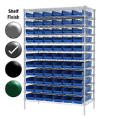 12"D x 48"W x 74"H Grey Epoxy Shelf w/ (12) Shelves and (66) 30130s