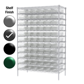 12"D x 48"W x 74"H Grey Epoxy Shelf w/ (12) Shelves and (66) 30130s