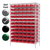 12"D x 48"W x 74"H Grey Epoxy Shelf w/ (12) Shelves and (66) 30130s