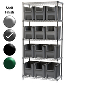 18"D x 36"W x 74"H Grey Epoxy Shelf w/ (5) Shelves and (12) 13014s