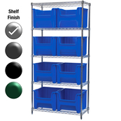18"D x 36"W x 74"H Chrome Shelf w/ (5) Shelves and (8) 13018s