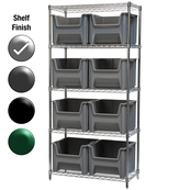 18"D x 36"W x 74"H Chrome Shelf w/ (5) Shelves and (8) 13018s