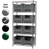 18"D x 36"W x 74"H Grey Epoxy Shelf w/ (5) Shelves and (8) 13018s