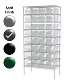 18"D x 36"W x 74"H Grey Epoxy Shelf w/ (9) Shelves and (32) 30088s
