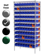 18"D x 36"W x 74"H Grey Epoxy Shelf w/ (12) Shelves and (88) 36448s