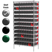 18"D x 36"W x 74"H Chrome Shelf w/ (12) Shelves and (88) 36448s
