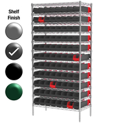 18"D x 36"W x 74"H Grey Epoxy Shelf w/ (12) Shelves and (88) 36448s