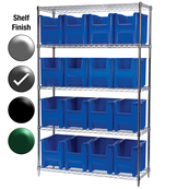 18"D x 48"W x 74"H Grey Epoxy Shelf w/ (5) Shelves and (16) 13014s