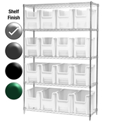 18"D x 48"W x 74"H Chrome Shelf w/ (5) Shelves and (16) 13014s