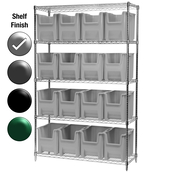 18"D x 48"W x 74"H Chrome Shelf w/ (5) Shelves and (16) 13014s