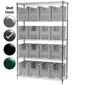 18"D x 48"W x 74"H Grey Epoxy Shelf w/ (5) Shelves and (16) 13014s